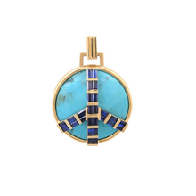 Midsize Gemstone Peace Pendant