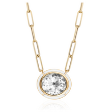 Melange Oval Inlay Pendant Necklace