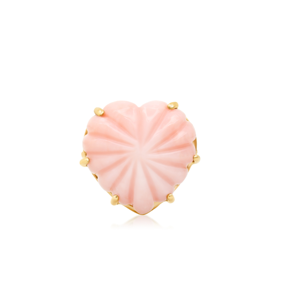 Candy Heart Puffy Pink Opal Ring