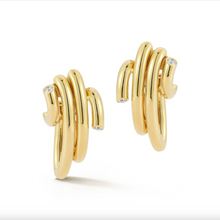 Thoby Gold & Diamond Statement Spiral Earrings