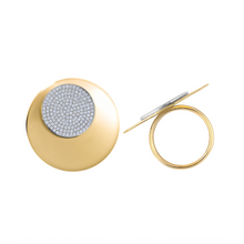 Satin & Pave Diamond Disc Statement Ring