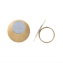 Satin & Pave Diamond Disc Statement Ring