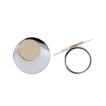 Satin & Pave Diamond Disc Statement Ring