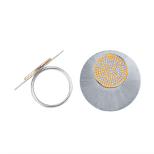 Satin & Pave Diamond Disc Statement Ring