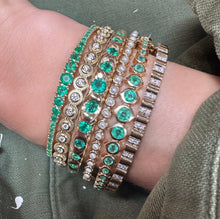 Show Your Love Graduated Bezel Set Emerald Bangle Bracelet