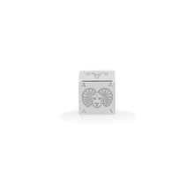 Silver Astrological Block Big Bead