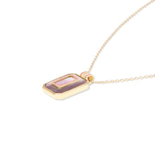 Spark Emerald Cut Gemstone Pendant Necklace