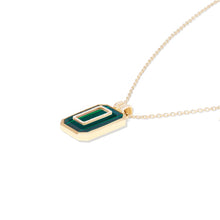 Spark Emerald Cut Gemstone Pendant Necklace