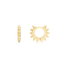 Gold Spike Huggie Hoop Earrings