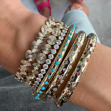 Turquoise Starburst Skinny Nomad Bangle Bracelet