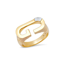 Grandsize Chunky Initial Baguette Diamond Stacking Ring