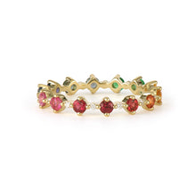 Love Always Rainbow Sapphire & Diamond Band Ring