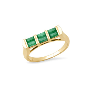 Double Baguette Gemstone Stacking Ring