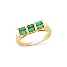 Double Baguette Gemstone Stacking Ring