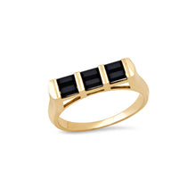 Double Baguette Gemstone Stacking Ring