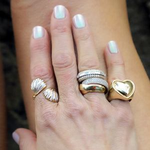 Puffer Gold Heart Cocktail Ring