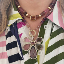 One of a Kind Emerald Cut Pink Tourmaline Necklace