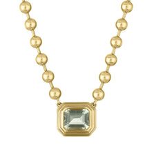 The MAC Double Bezel Mint Green Amethyst Ball Chain Necklace