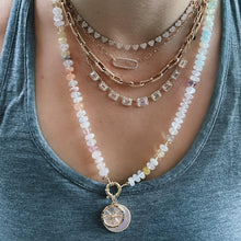 Link Chain with Jumbo Oval Pave Diamond Link Accent Necklace