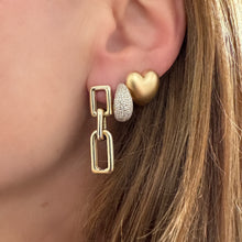 Curved Matte Gold Heart Stud Earrings