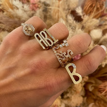 Mixed Diamond Personalized Floating Initials Ring