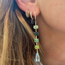 One of a Kind Aquamarine & Tourmaline Drop Earrings