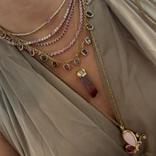 Boss Babe Pink Sapphire & Diamond Tennis Necklace
