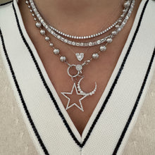 Gold Ball Chain Necklace with Diamond Clasp