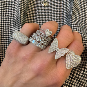 Diamond Drenched Statement Dome Ring