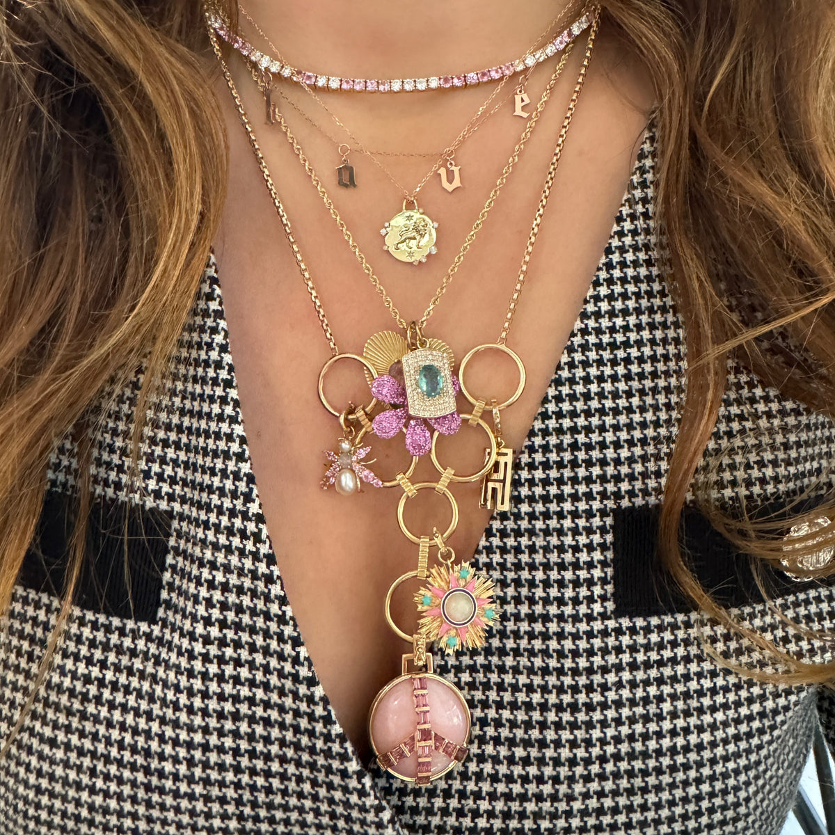 Boss Babe Pink Sapphire & Diamond Tennis Necklace – Milestones by Boss Babe Pink Sapphire & Diamond Tennis Necklace – Milestones by