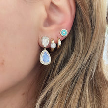 Diamond Adorned Gold Huggie Earrings