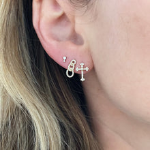 Have a Little Faith Diamond Cross Hinge Back Earrings