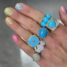 One of a Kind Jumbo Gumdrop Three Stone Cabochon Ring