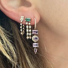 Amethyst & Diamond Drop Shapes Earrings