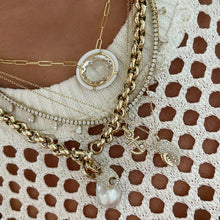 Melange Oval Inlay Pendant Necklace