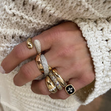 Ceramic & Diamond Zodiac Signet Ring