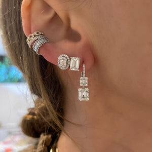 Lab Grown Emerald Cut Diamond Stud Earrings