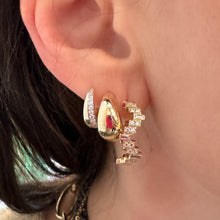 Small Enlightenment Equilibrium Baguette & Round Diamond Hoop Earrings