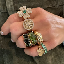Good Luck Diamond & Emerald Clover Ring