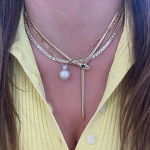 The Italian Flex Chain Snake Lariat with Emerald Accent