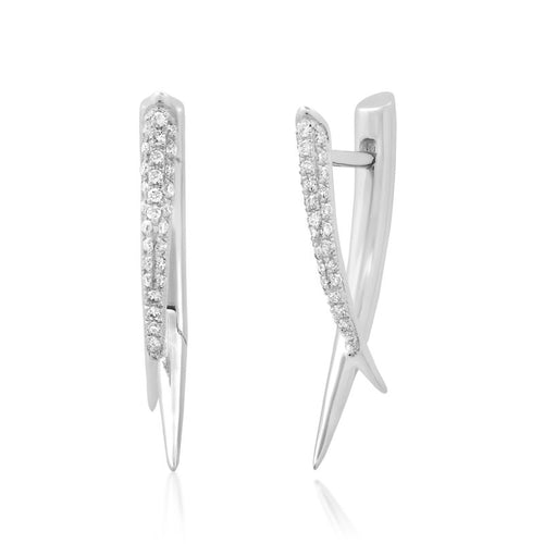 Piercing Criss Cross Diamond Spike Earrings