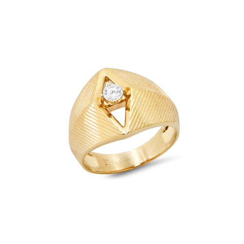 Diamond Rhombus Signet Ring