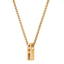 Slide-On Chunky Initial Necklace with Baguette Diamond