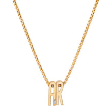 Slide-On Chunky Initial Necklace with Baguette Diamond