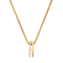 Slide-On Chunky Initial Necklace with Baguette Diamond