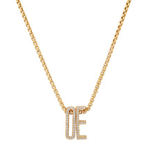 Slide-On Pave Diamond Chunky Initial Charm Necklace
