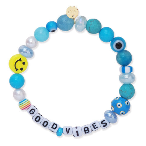 Evil Eye Mantra Beaded Stretch Bracelet
