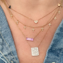 Semiprecious Gemstone Baguette Staple Necklace