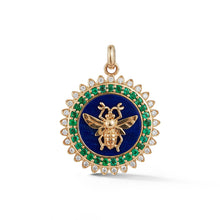 Semiprecious Bee Minnie Medallion Pendant Charm
