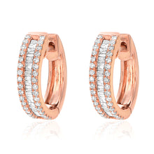 Diamond Baguette Huggie Hoop Earrings